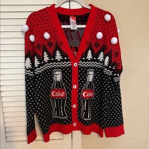 Coca Cola Red and Black Holiday Cardigan